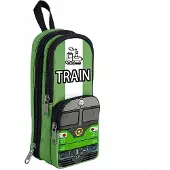 Merkloos Stiftetui von Groene Trein mit großem Fassungsvermögen