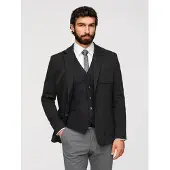 OMBRE SLIM-Sakko für Herren aus Strick mit subtiler Struktur schwarz XL