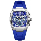 Lige TU-41955 Herrenuhr mit Chronograph, Blau und Silber KP41955