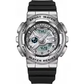 SANDA HC-41907 Damenuhr analog-digital in Schwarz und Silber KP41907