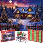 Generisch Puzzel-Adventskalender 2026 – 24 Felder – 1008 Teile – Weihnachtspuzzles