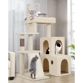 Merkloos Katzenbaum mit 2 großen Häusern und Kratzstange