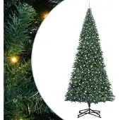 vidaXL Künstlicher vorbeleuchteter Weihnachtsbaum mit Kugelset Grün
