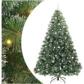 vidaXL Künstlicher Weihnachtsbaum mit 300 LEDs Grün 240 cm PE und PVC