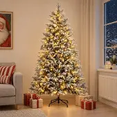 Syfax Künstlicher klappbarer Weihnachtsbaum 120 cm 150 LEDs