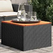 Merkloos Gartentisch aus Polyrotan mit einer Tischplatte aus Akazienholz