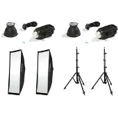 Nanlite FS-150B LED Spot Light dual kit (w/ light stand and softbox)
