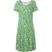 Witt Weiden Sommerkleid WITT "Jersey-Kleid Jerseykleid im floralen Muster", Damen, Gr. 40, N-Gr, grün (apfel, ecru, bedruckt), Modisch, Rundhals, Kleider Sommerkleid