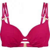 Triumph Bügel-Bikini-Top "Summer Twist WP 01", Damen, Gr. 40, Cup C, lila (berry), Microfaser, Obermaterial: 77% Polyamid, 23% Elasthan, Bikini-Oberteile Bügel-Bikini-Top, gepolstert, Zierringe