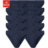 H.I.S. Slip H.I.S "Männer Unterhose", Herren, Gr. 9 (XXXL), 10 Stk., Jersey, blau (navy), Jersey, Obermaterial: 95% Baumwolle, 5% Elasthan, unifarben, körpernah, Unterhosen Slip, in Unifarben, Topseller