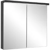 Schneider BORDO TW LED-Lichtspiegelschrank, 2 Türen, 89,5x72,6x17,8cm, 188.090.02.44, Ausführung: EU-Norm/Korpus schwarz matt