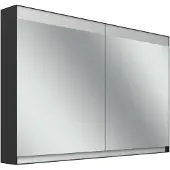 Schneider FILO HCL Spiegelschrank, Unterputz, Lichtband oben, 1195x147x759mm, 2 Türen, 2 Steckdosen, 180.120.02.44, Ausführung: EU-Norm/Korpus schwarz matt