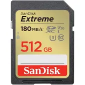 SanDisk Extreme, 512 GB, SDXC, Klasse 10, UHS-I, 180 MB/s, 130 MB/s