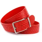 Anthoni Crown Ledergürtel , Damen, Gr. 80, rot, Rindsleder, Gürtel Ledergürtel