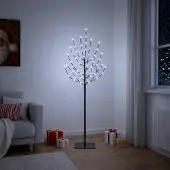 Syfax LED-Weihnachtsbaum Schwarz 120 cm Stahl 100 LEDs