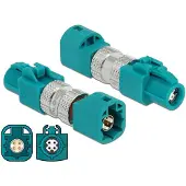 DeLOCK Adapter HSD Z Buchse zu HSD Z Stecker, HSD Z, HSD Z, Männlich, Weiblich, Gold, Blau