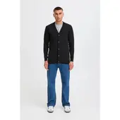 !Solid Strickjacke SOLID "Strickjacke SDAkalma", Herren, Gr. S, schwarz (true schwarz), Obermaterial: 70% Baumwolle CO recyc.. 30% Polyester Pol. recyc.., Strickjacken Strickjacke