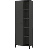 Germania Aktenschrank "GW-Rovigo, mit offenem Regal", grau (graphit), B:64cm H:190cm T:34cm, Holzwerkstoff, Metall, Schränke, Aktenschrank, spiegelverkehrt montierbar, Höhe 190 cm, Made in Germany