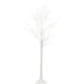 Beliani Outdoor LED Weihnachtsbeleuchtung Weiß Metall 190 cm in Baumform mit Stromanschluss zum Aufstellen für Außen Deko Adventsdekoration