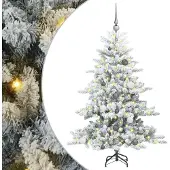 vidaXL Künstlicher klappbarer Weihnachtsbaum Grün und Weiß 150 cm PVC