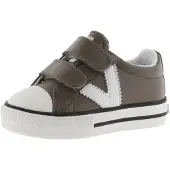 Victoria Low-TOP TRIBU Lederoptik Logo IM Kontrast UND RIEMENVERSCHLUSS Taupe 38