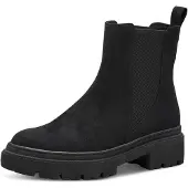 Marco Tozzi Damen Chelsea Boots zum Schlupfen mit Plateau, Schwarz (Black), 37 E