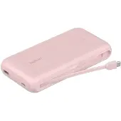 Belkin Powerbank "BOOST CHARGE 20K mit integriertem Kabel 20.000mAh", pink, 7,4 V 20mAh, Akkumulatoren, Powerbank