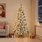 Syfax Künstlicher Weihnachtsbaum mit Weihnachtskugel 210 cm 300 LEDs