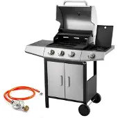 Fieldmann FZG 3010 Gasgrill mit 3 Hauptbrennern und Seitenbrenner, Thermometer und Rädern, schwarz