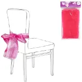 Nobrand Party-Dekoration, Stuhlschleife, Organza, Fuchsia, 2er-Set