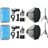 Nanlite FC-60B LED Bi-colour Spot Light Dual Kit (mit Lichtstativ und Softbox)