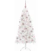 Syfax Künstlicher, zusammenklappbarer Weihnachtsbaum, 150 cm hoch, mit 150 LED-Leuchten, warmweiß