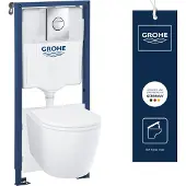 GROHE Solido toiletset met Start Round Ceramic hangtoilet wit en Sail