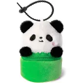 Merkloos Schwarzes Panda-Portemonnaie mit Anhänger