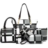 Merkloos Modisches Handtaschen-Set für Damen, bestehend aus 6 Teilen