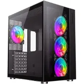 GameMax Infinity BK, Midi Tower, PC, Schwarz, ATX, micro ATX, Mini-ITX, Metall, Gehärtetes Glas, Gaming