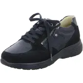 Hartjes Damen Sneaker Katy schwarz Weite K aus Leder mit Reißverschluss, Schnürung und flexibler Laufsohle