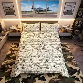 Merkloos Omgoods – Bettwäsche-Set mit Flugzeugmotiv für Kinder, Größe: Doppelbett