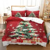 Merkloos 3D-gedrucktes Bettwäsche-Set mit Weihnachtbaum-Motiv