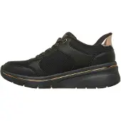 SKECHERS Damen Billion Flex Turnschuhe, Black Duraleather Mesh, 36 EU