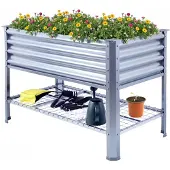 Sonstiges Hochbeet mit Beinen Metall 120x60x80 cm mit Ablage verzinkt