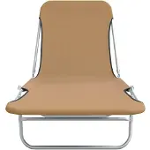 Merkloos Klappbare Liegestühle, 2 Stück, in Taupe-Farbe