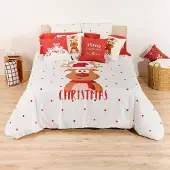 Merkloos Omgoods – Weihnachtliches Bettwäsche-Set mit Knöpfen, 135 x 220 cm
