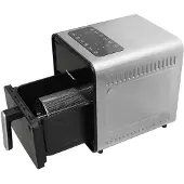 WKM Hagenuk Heißluftfritteuse mit Rotisserie 8L 1650W Edelstahl-Drehkorb