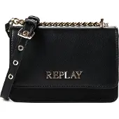 Replay Umhängetasche Schultertasche Crossbody Bag Black + Gold schwarz