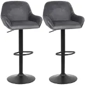 Sonstiges Barhocker Set 2er Set dunkelgrau höhenverstellbar