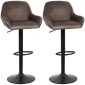 Sonstiges Barhocker Set 2er Set Braun Höhenverstellbar mit Lehne