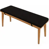Sonstiges Bankauflage 150x50x5cm Sitzkissen mit Bindebändern Schwarz Leinen Waschbar