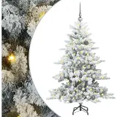 Syfax Künstlicher klappbarer Weihnachtsbaum Weiß 150 cm PVC und Stahl