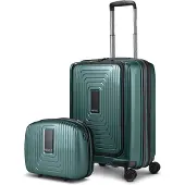 Redolz mit Laptopfach Essentials 14 Trolley With Front Pocket + Beauty Case Pearl-Green Metallic grün 54cm
